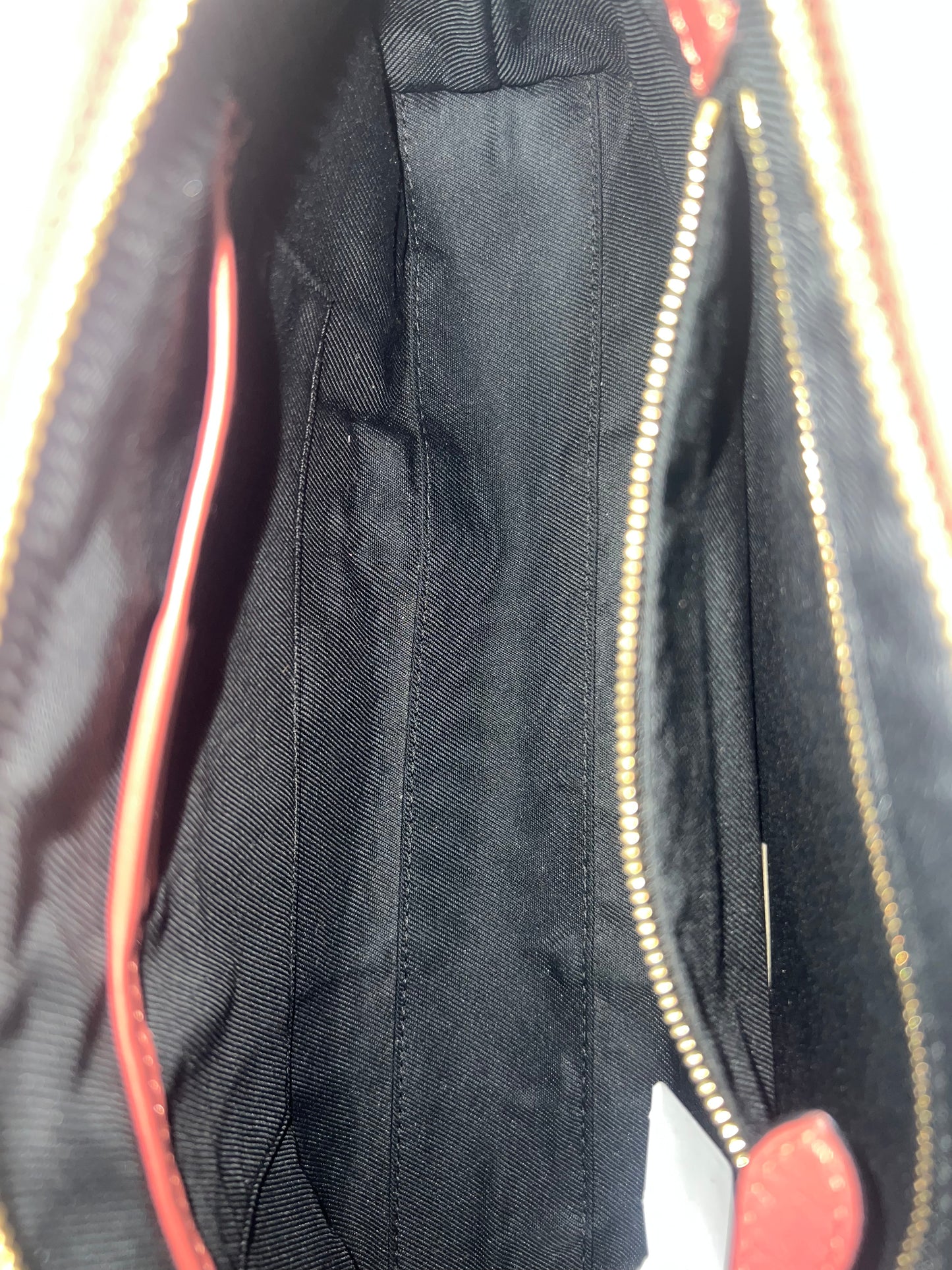 Burberry Haymarket Check Red Leather Crossbody Clutch Bag