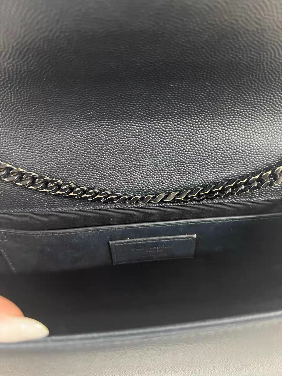 Saint Laurent Kate Medium Dark Green Grain de Poudre Leather Chain Bag