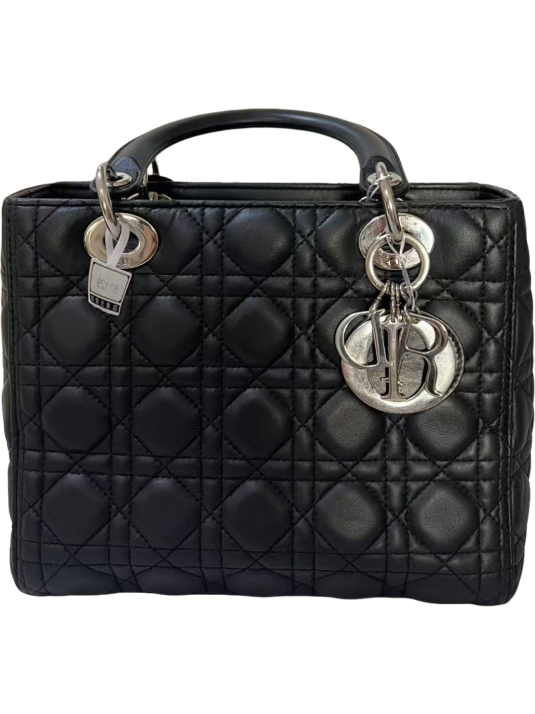 Dior Lady Dior Medium Black Cannage Lambskin Leather Handbag