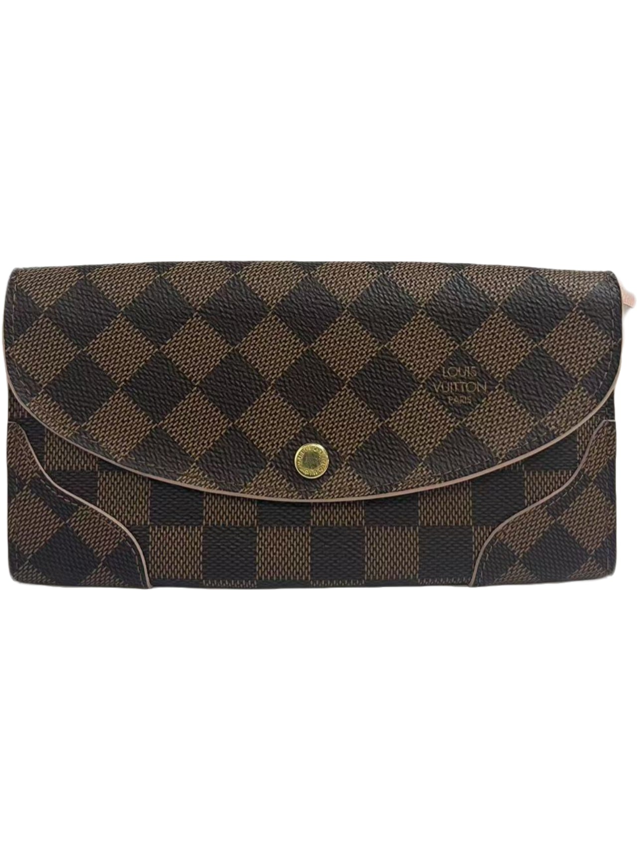Louis Vuitton Caissa Damier Ebene Rose Ballerine Leather Wallet