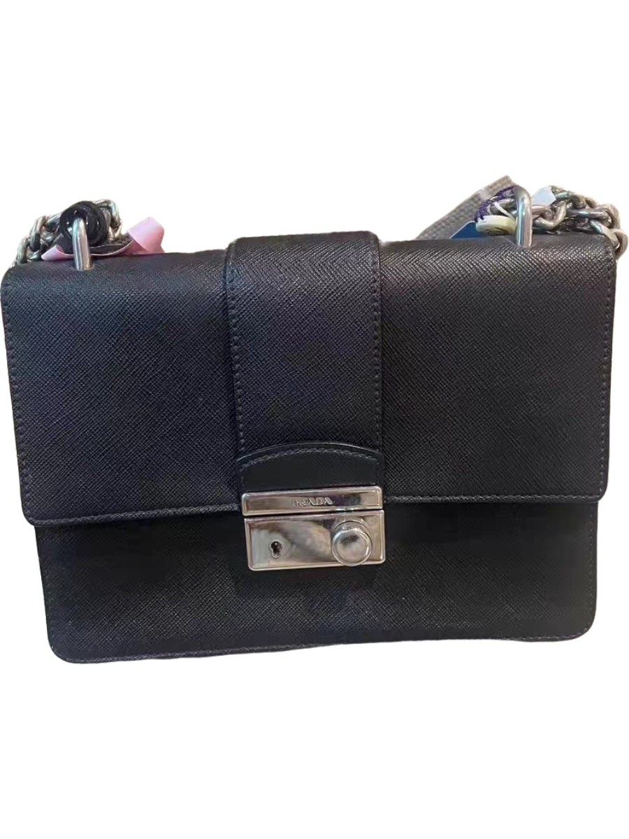 Prada Cahier Black Saffiano Leather Shoulder Bag
