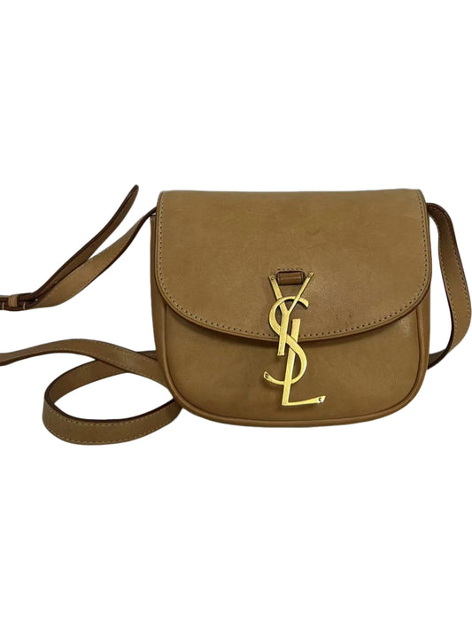 Saint Laurent (YSL) Kaia Small Tan Leather Saddle Crossbody Bag