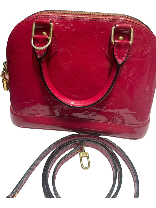 Louis Vuitton Alma BB Monogram Vernis Red Patent Leather Bag