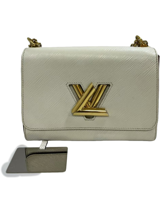Louis Vuitton Twist MM White & Burgundy Epi Leather Chain Bag