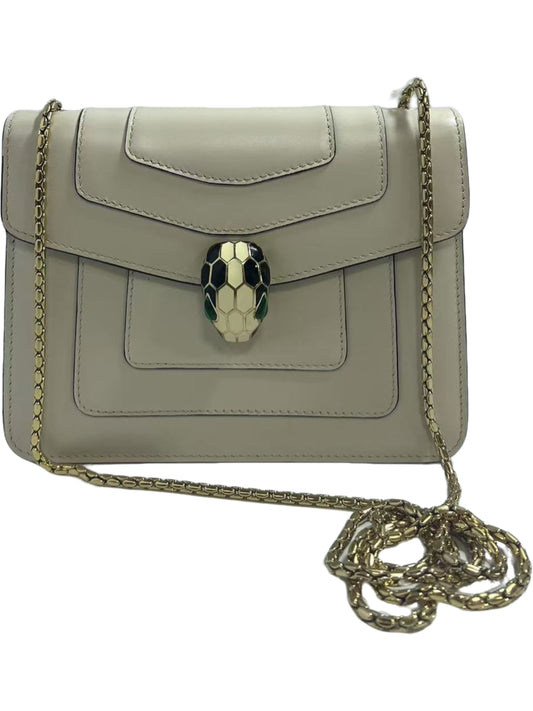 Bvlgari Serpenti Forever Ivory Leather Shoulder Bag