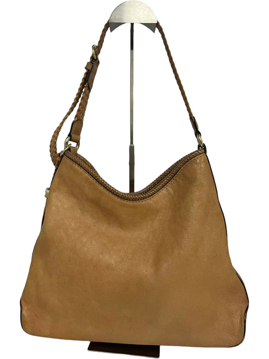 Gucci Tan Leather Braided Strap Hobo Bag