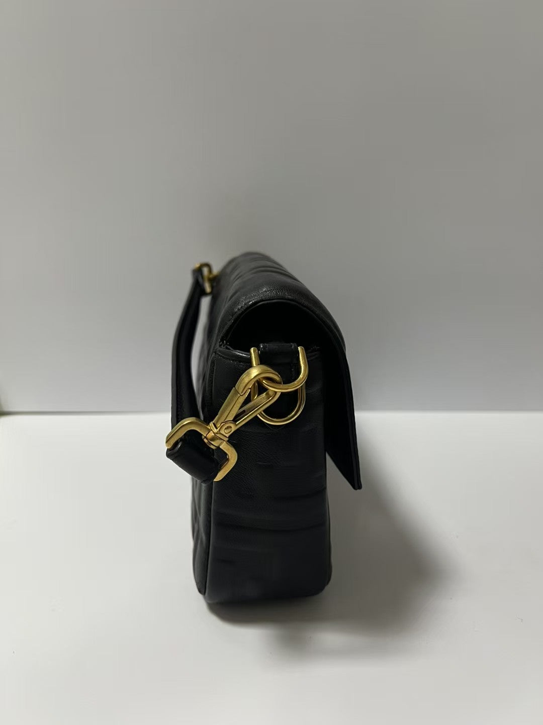 Fendi Baguette Black Nappa Leather Shoulder Bag