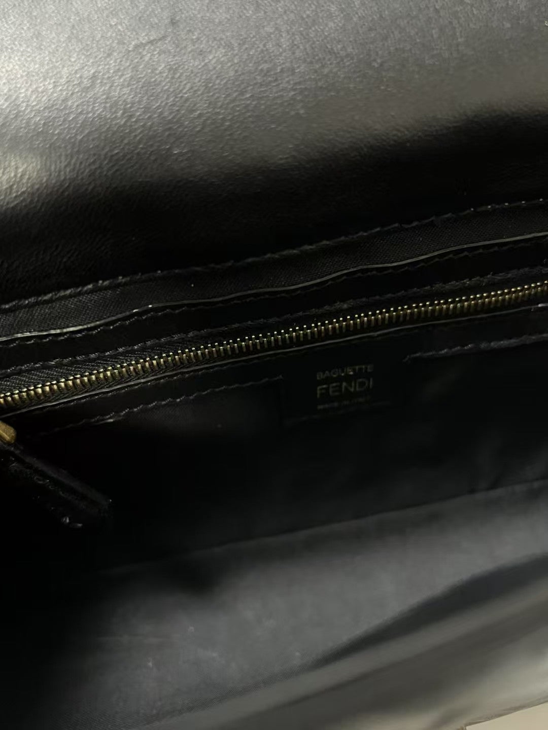 Fendi Baguette Black Nappa Leather Shoulder Bag