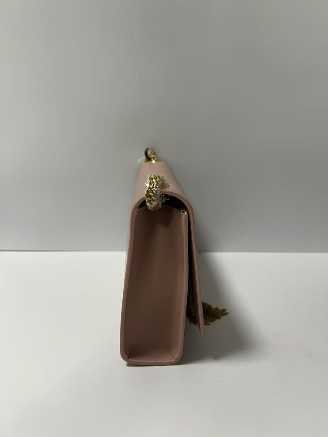 YSL Saint Laurent Kate Blush Pink Smooth Leather Tassel Chain Crossbody Bag