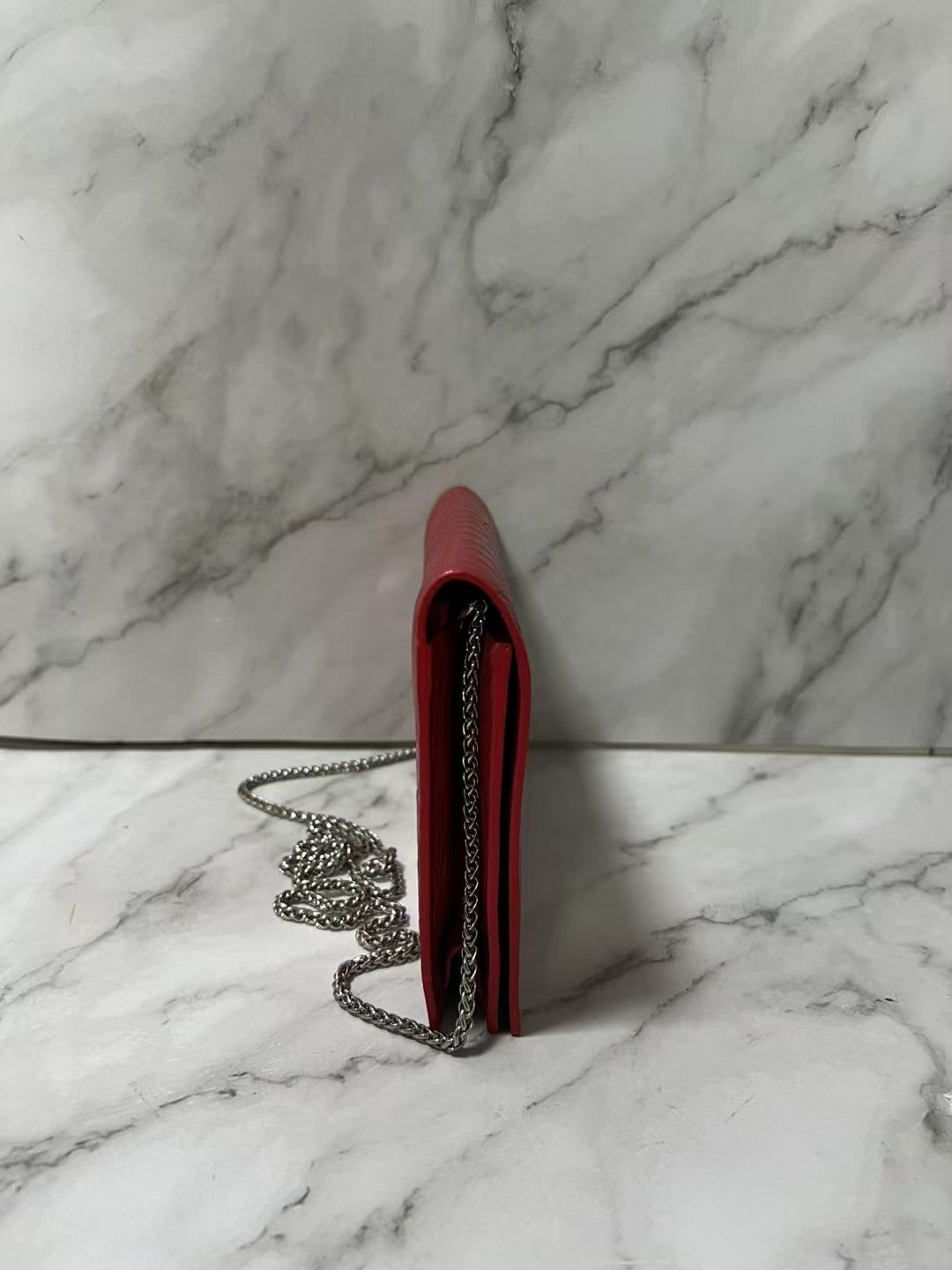 YSL Kate Red Crocodile Embossed Leather Crossbody Bag