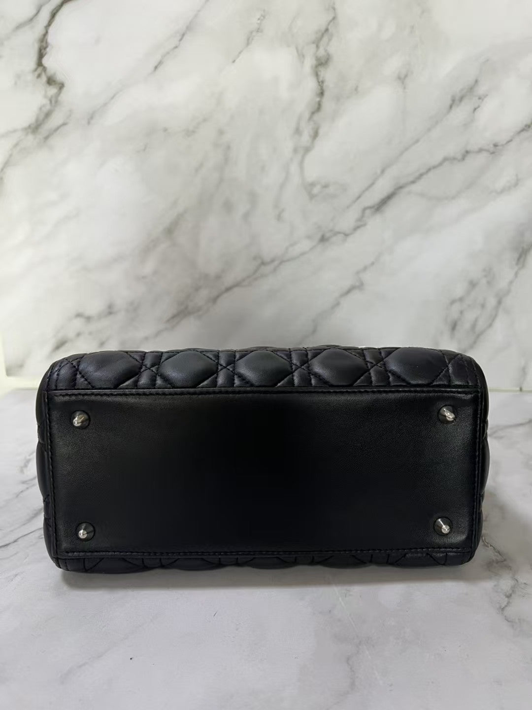 Dior Lady Dior Medium Black Cannage Lambskin Leather Handbag