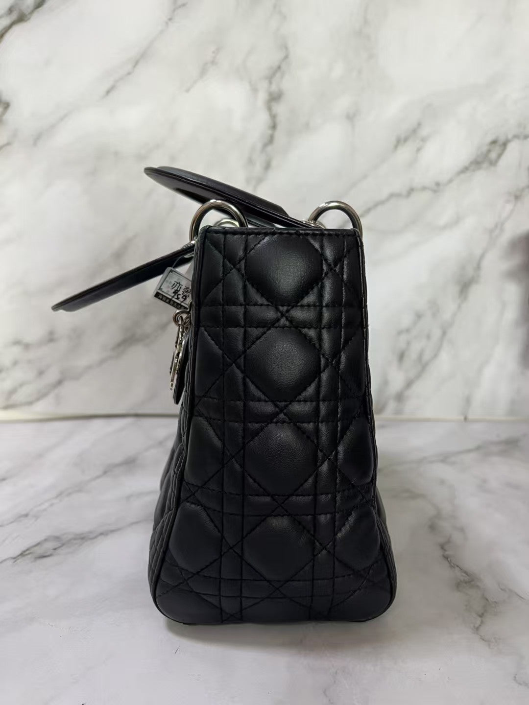 Dior Lady Dior Medium Black Cannage Lambskin Leather Handbag