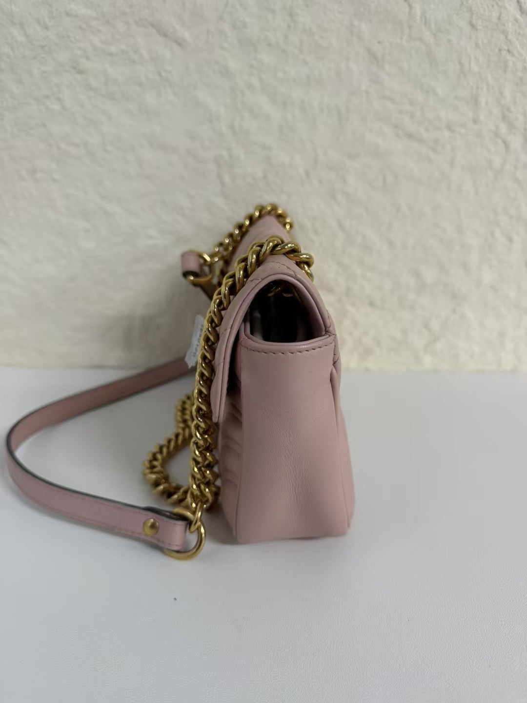 Gucci GG Marmont Mini Pink Matelassé Leather Shoulder Bag