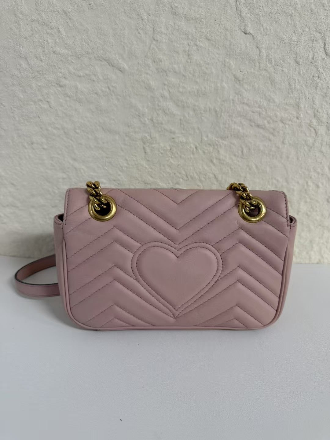 Gucci GG Marmont Mini Pink Matelassé Leather Shoulder Bag