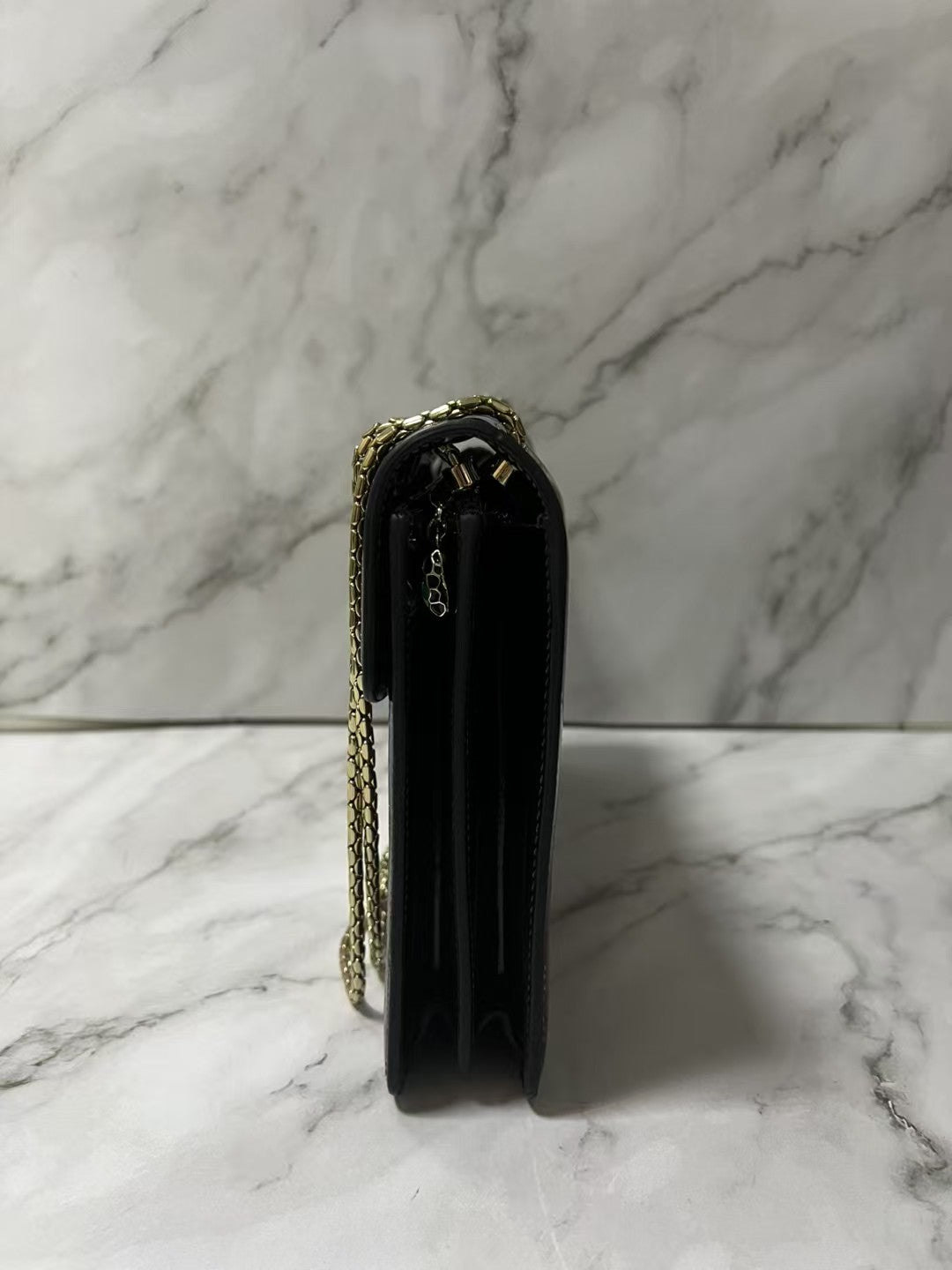 Bvlgari Serpenti Forever Black Patent Leather Shoulder Bag