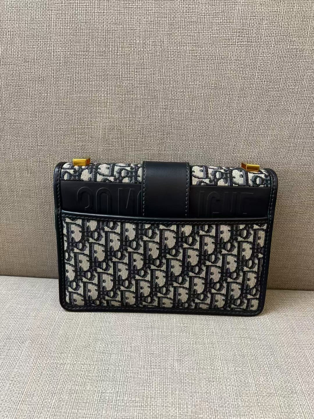 Christian Dior 30 Montaigne Blue Dior Oblique Jacquard Flap Bag