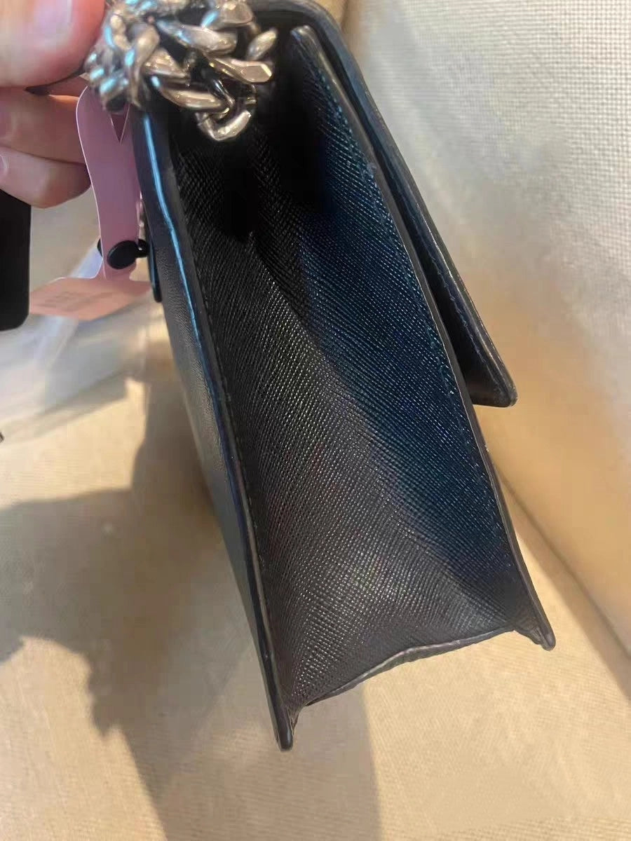 Prada Cahier Black Saffiano Leather Shoulder Bag