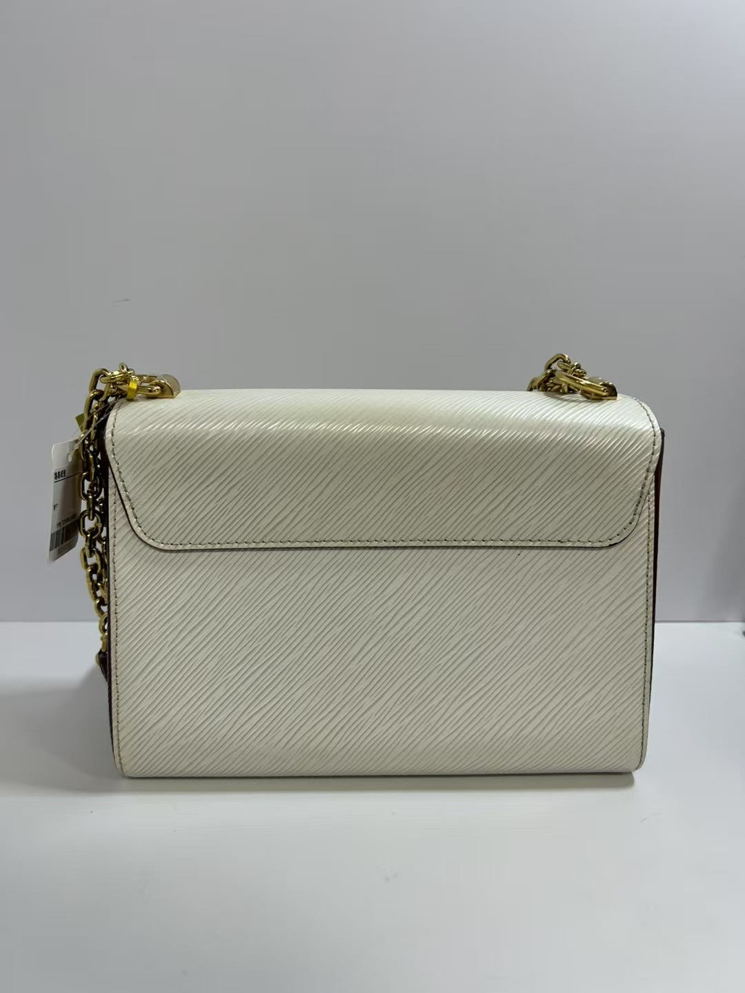 Louis Vuitton Twist MM White & Burgundy Epi Leather Chain Bag