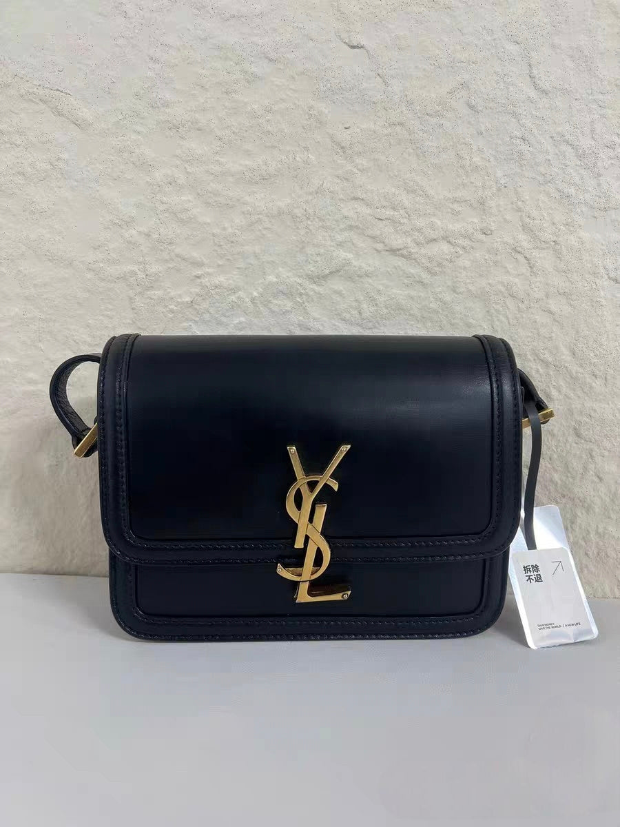 YSL Saint Laurent Solferino Black Leather Shoulder Bag