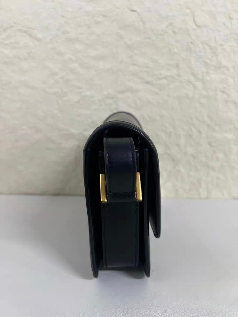 YSL Saint Laurent Solferino Black Leather Shoulder Bag