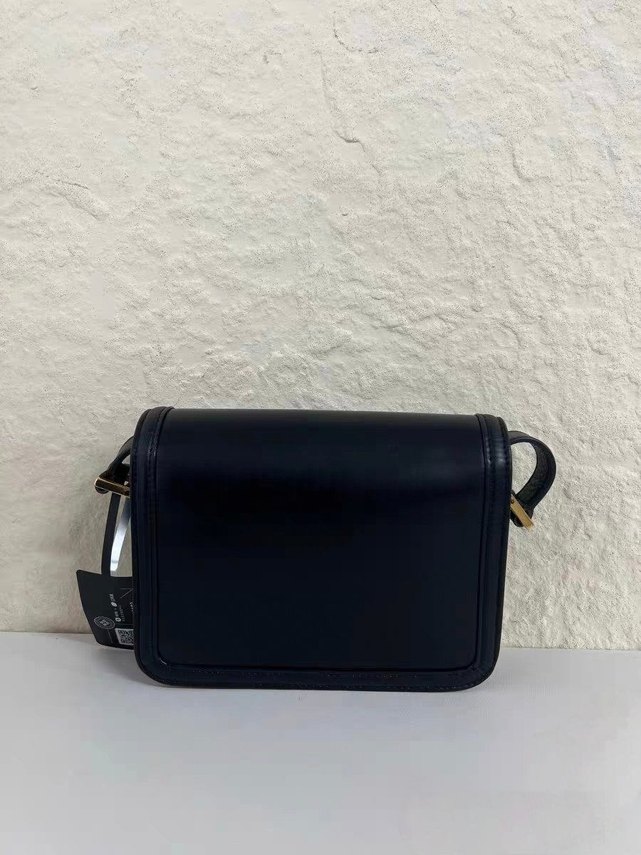YSL Saint Laurent Solferino Black Leather Shoulder Bag