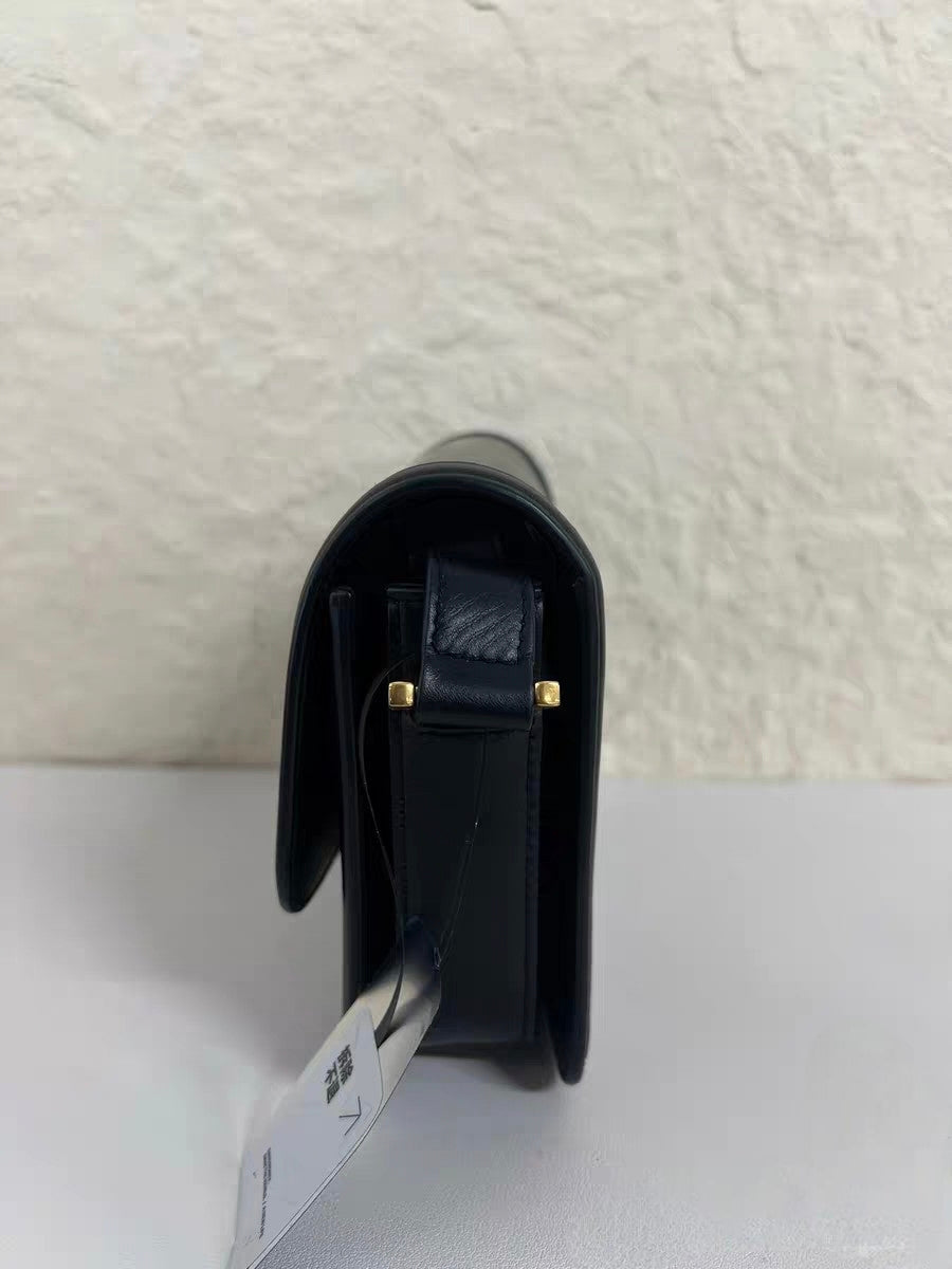 YSL Saint Laurent Solferino Black Leather Shoulder Bag