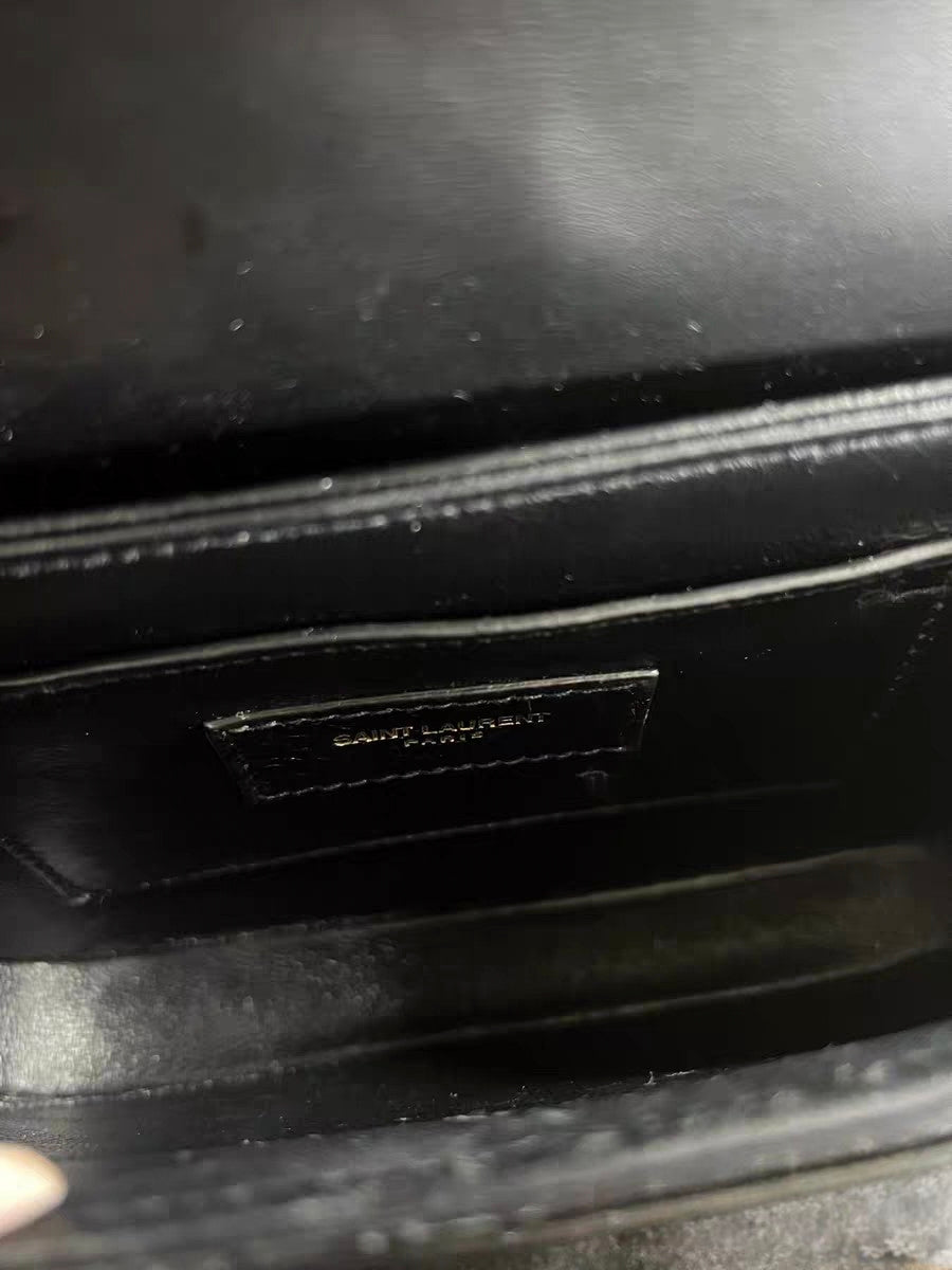 YSL Saint Laurent Solferino Black Leather Shoulder Bag