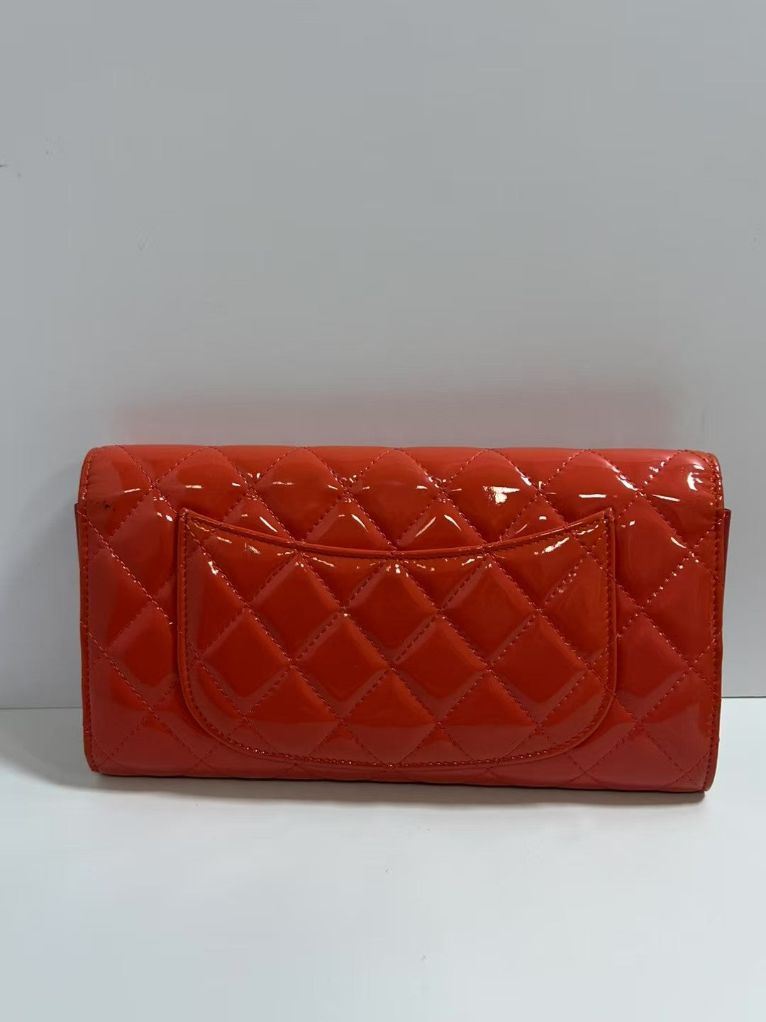 Chanel Classic Flap Red Patent Leather Long Wallet