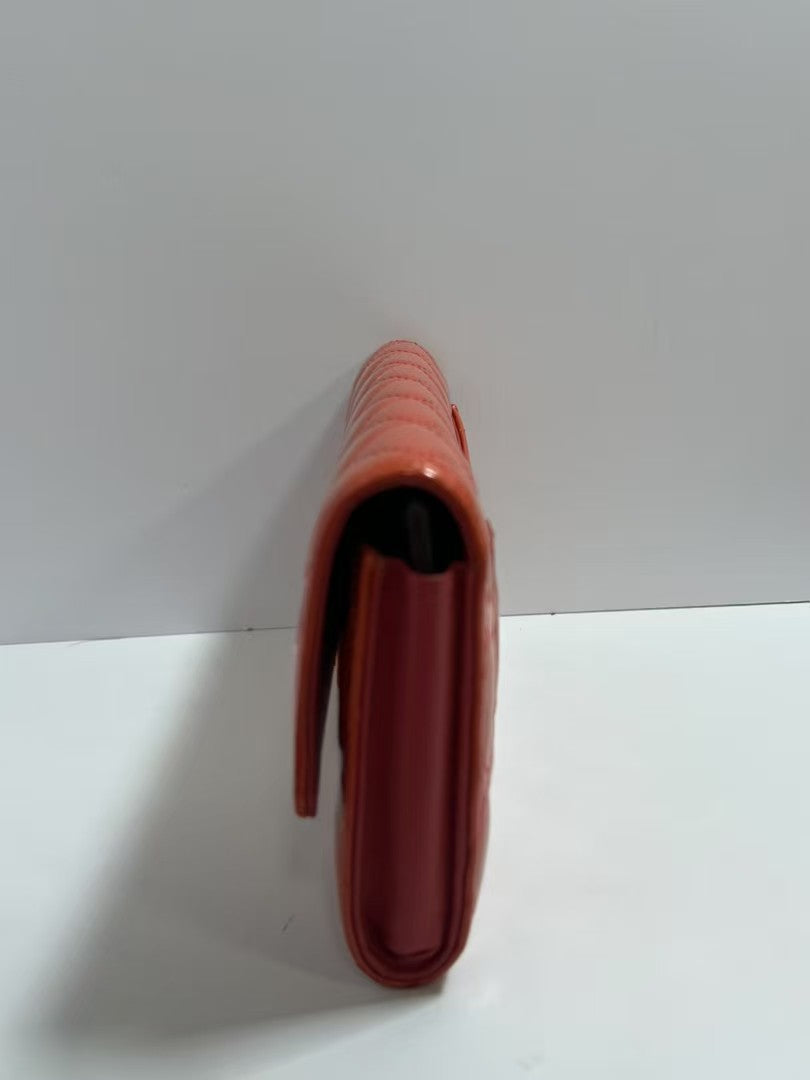 Chanel Classic Flap Red Patent Leather Long Wallet