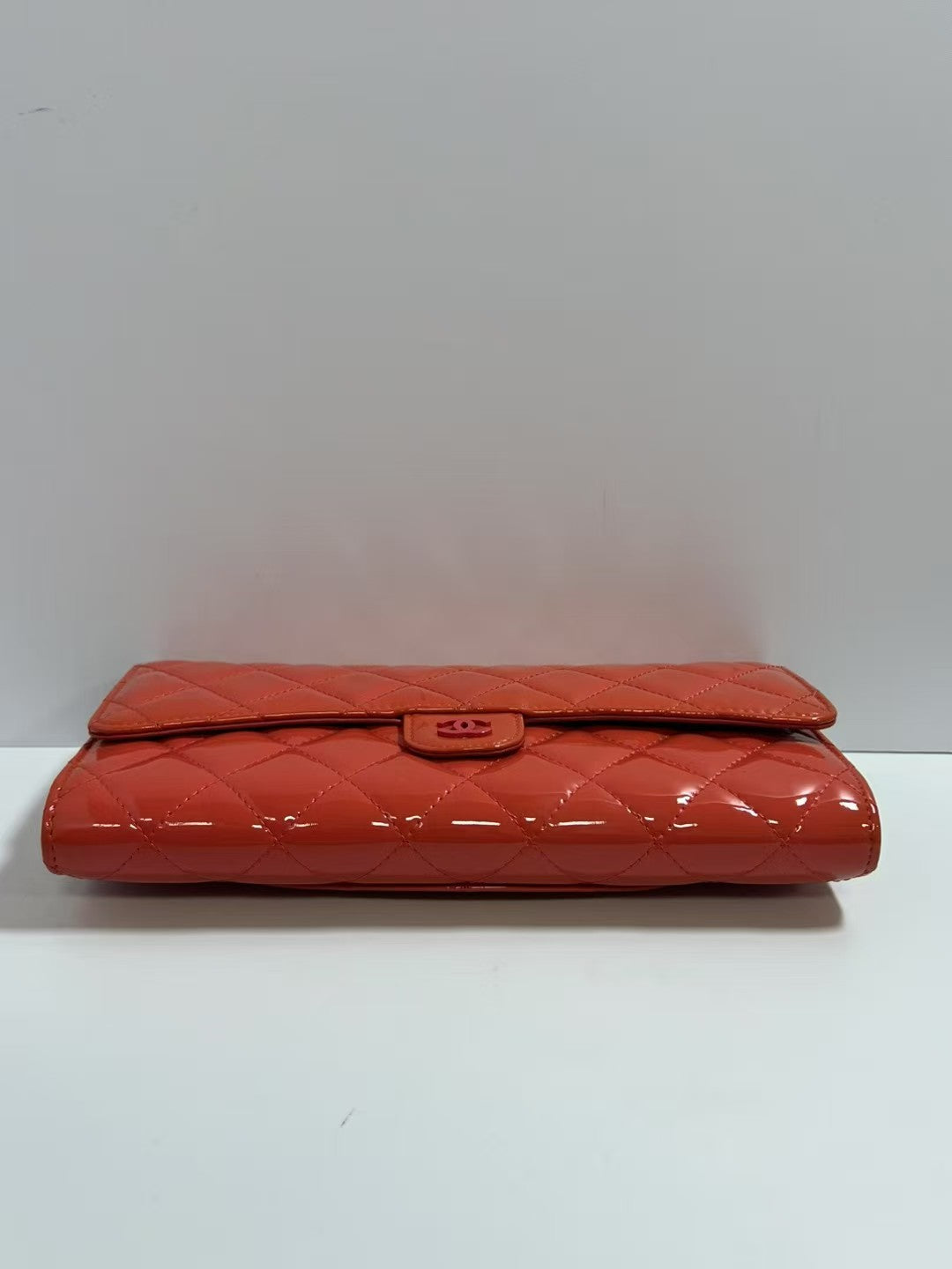 Chanel Classic Flap Red Patent Leather Long Wallet