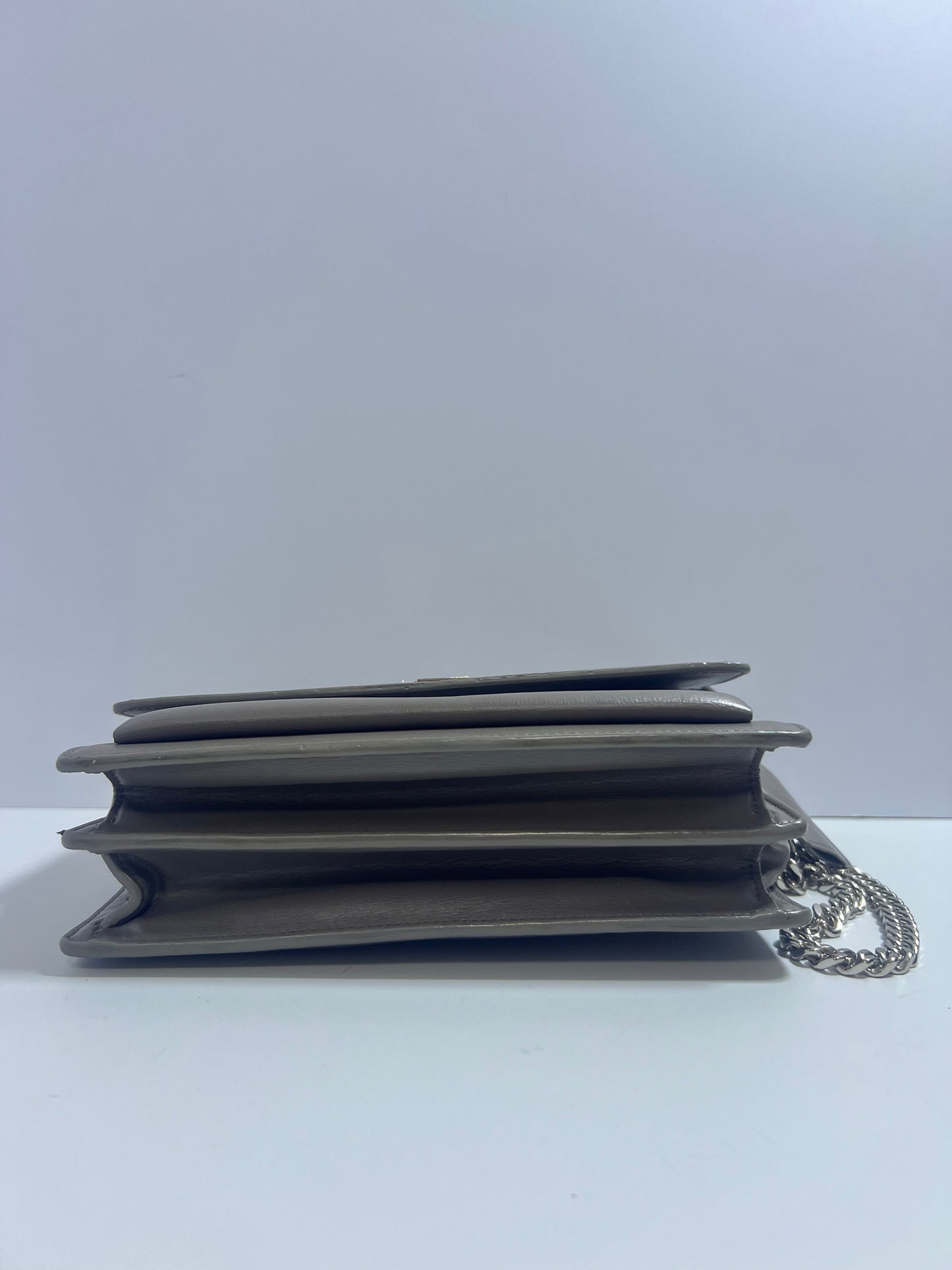 Saint Laurent Sunset Medium Grey Leather Chain Bag