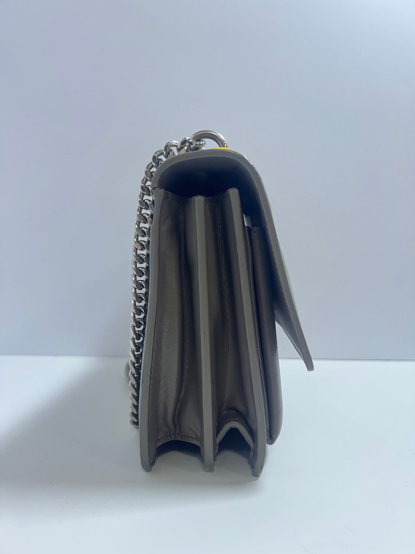 Saint Laurent Sunset Medium Grey Leather Chain Bag