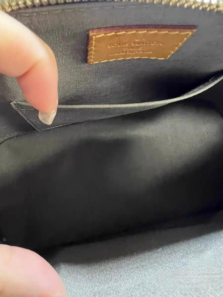Louis Vuitton Alma BB Olive Green Vernis Monogram Handbag