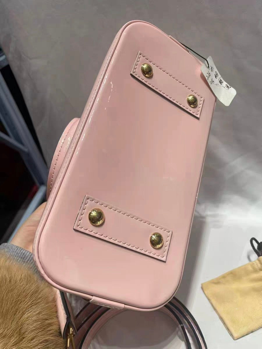 Louis Vuitton Alma BB Pink Vernis Monogram Handbag