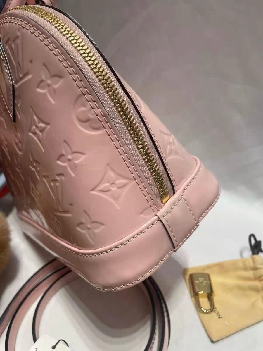 Louis Vuitton Alma BB Pink Vernis Monogram Handbag