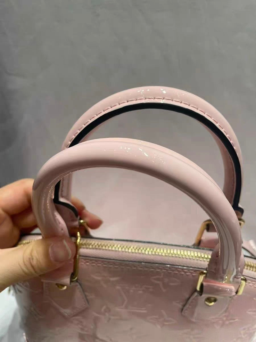 Louis Vuitton Alma BB Pink Vernis Monogram Handbag