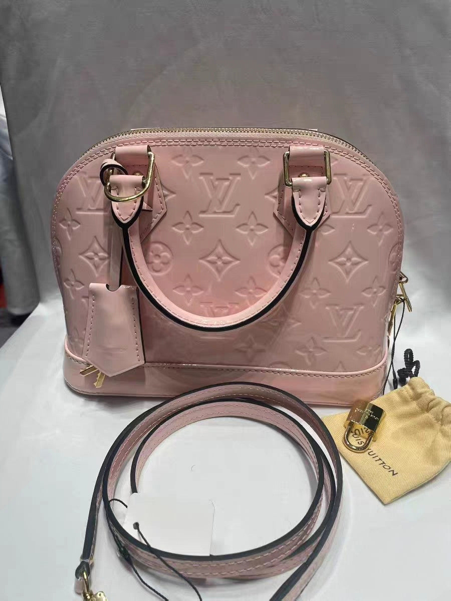 Louis Vuitton Alma BB Pink Vernis Monogram Handbag