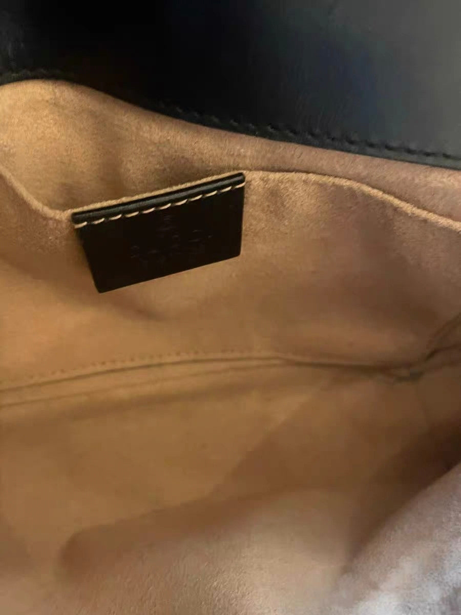 Gucci Marmont Small Black Chevron Quilted Leather Shoulder Bag