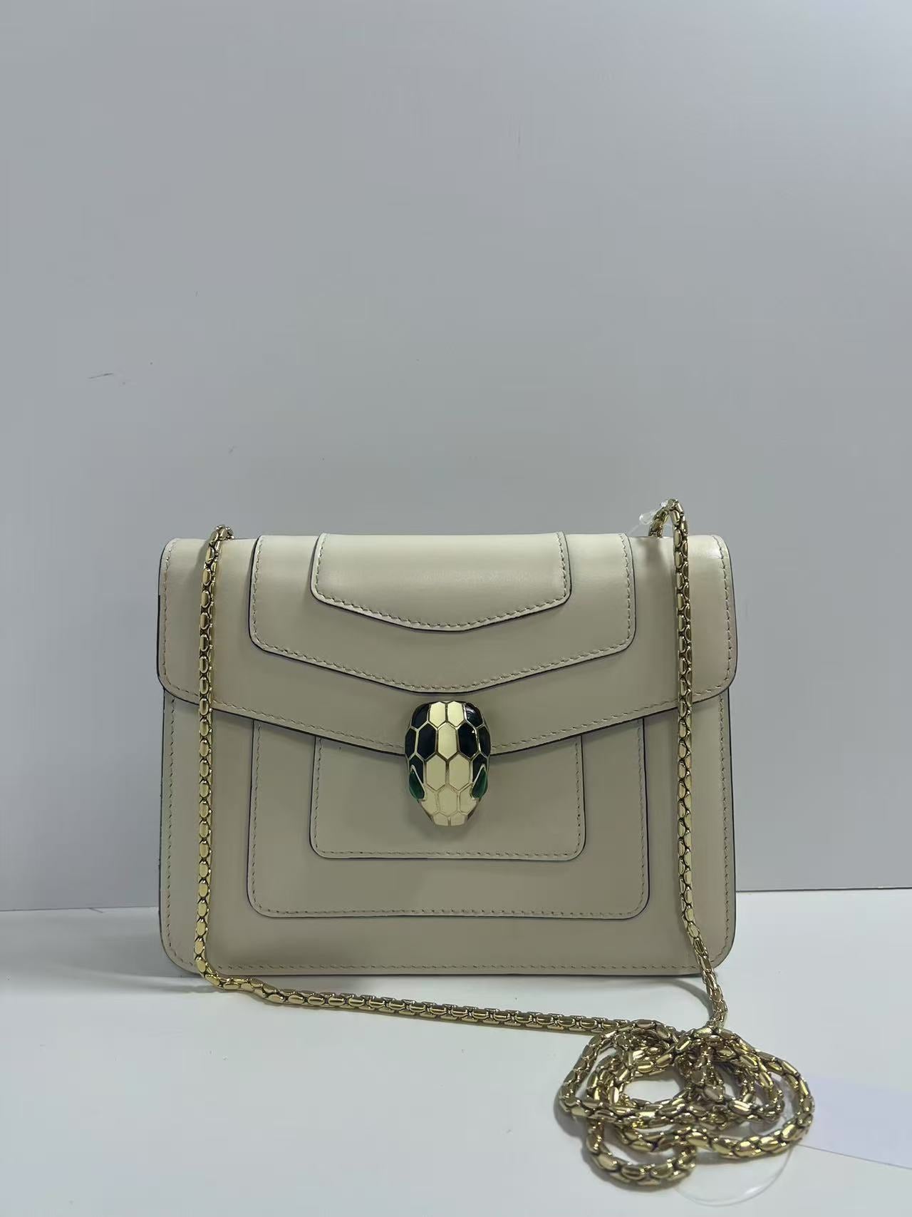 Bvlgari Serpenti Forever Ivory Leather Shoulder Bag