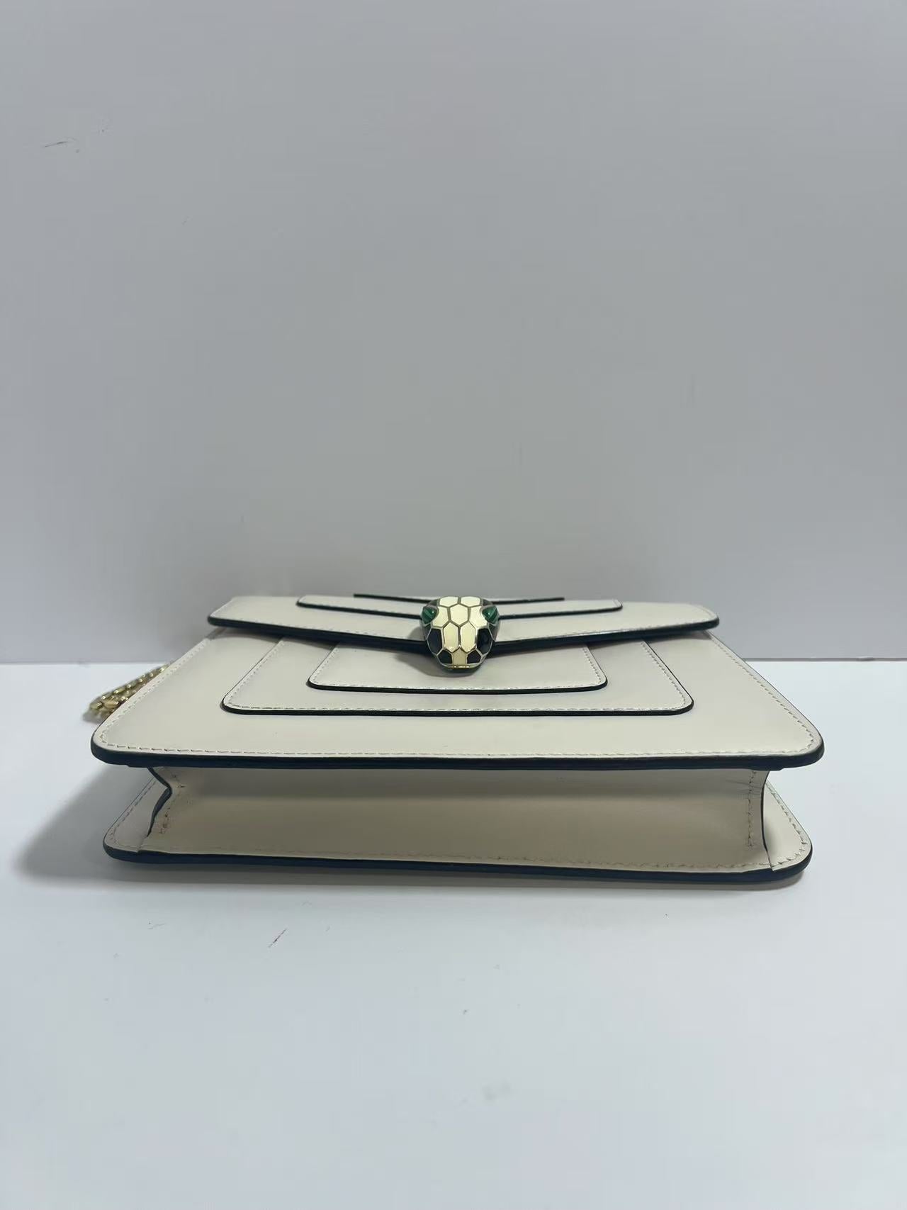 Bvlgari Serpenti Forever Ivory Leather Shoulder Bag