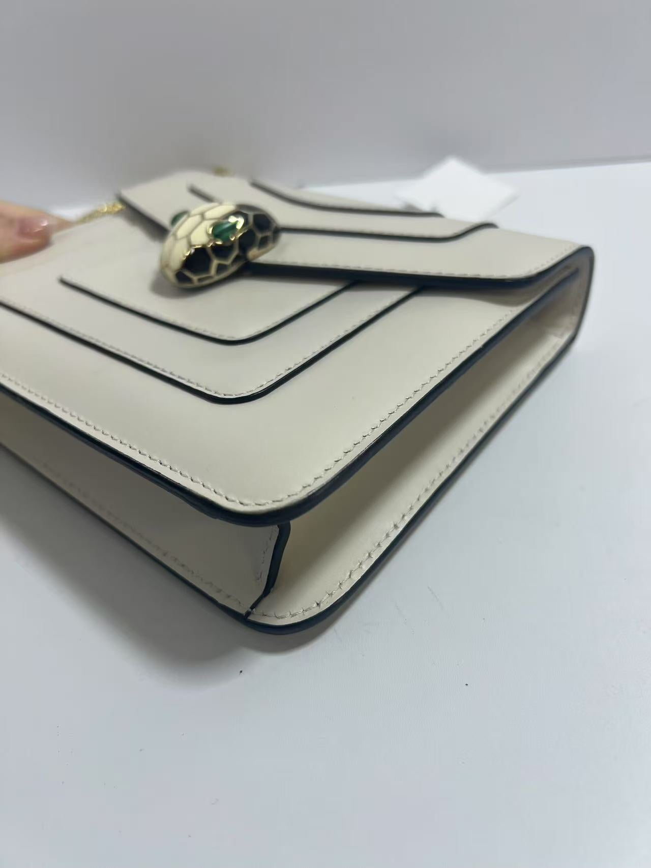 Bvlgari Serpenti Forever Ivory Leather Shoulder Bag