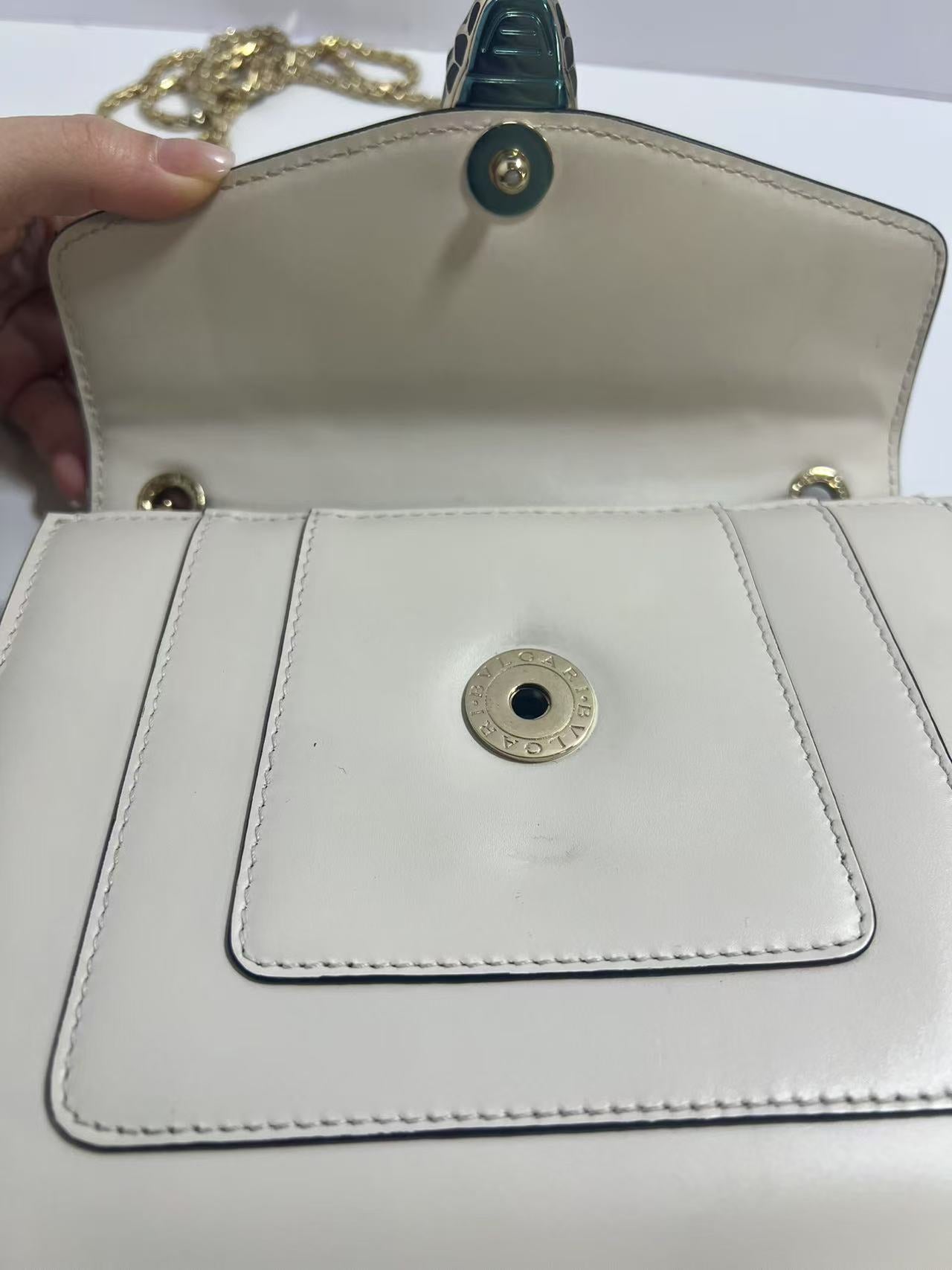 Bvlgari Serpenti Forever Ivory Leather Shoulder Bag