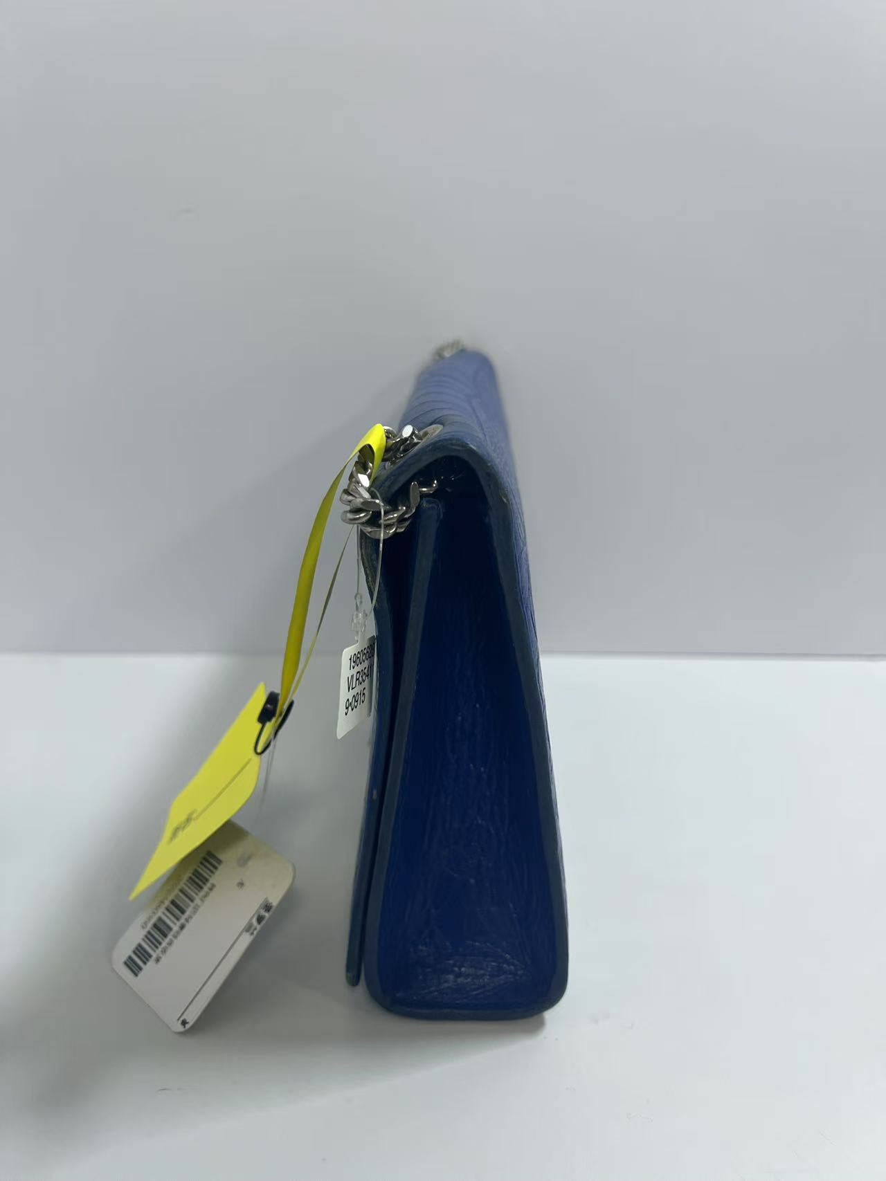 Saint Laurent Kate Blue Crocodile-Embossed Leather Shoulder Bag