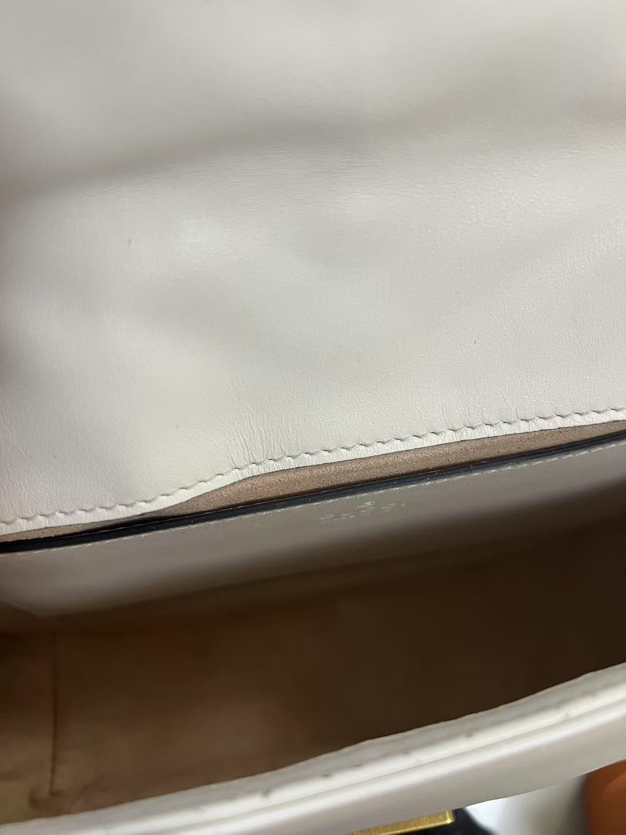Gucci GG Marmont White Chevron-Quilted Leather Shoulder Bag