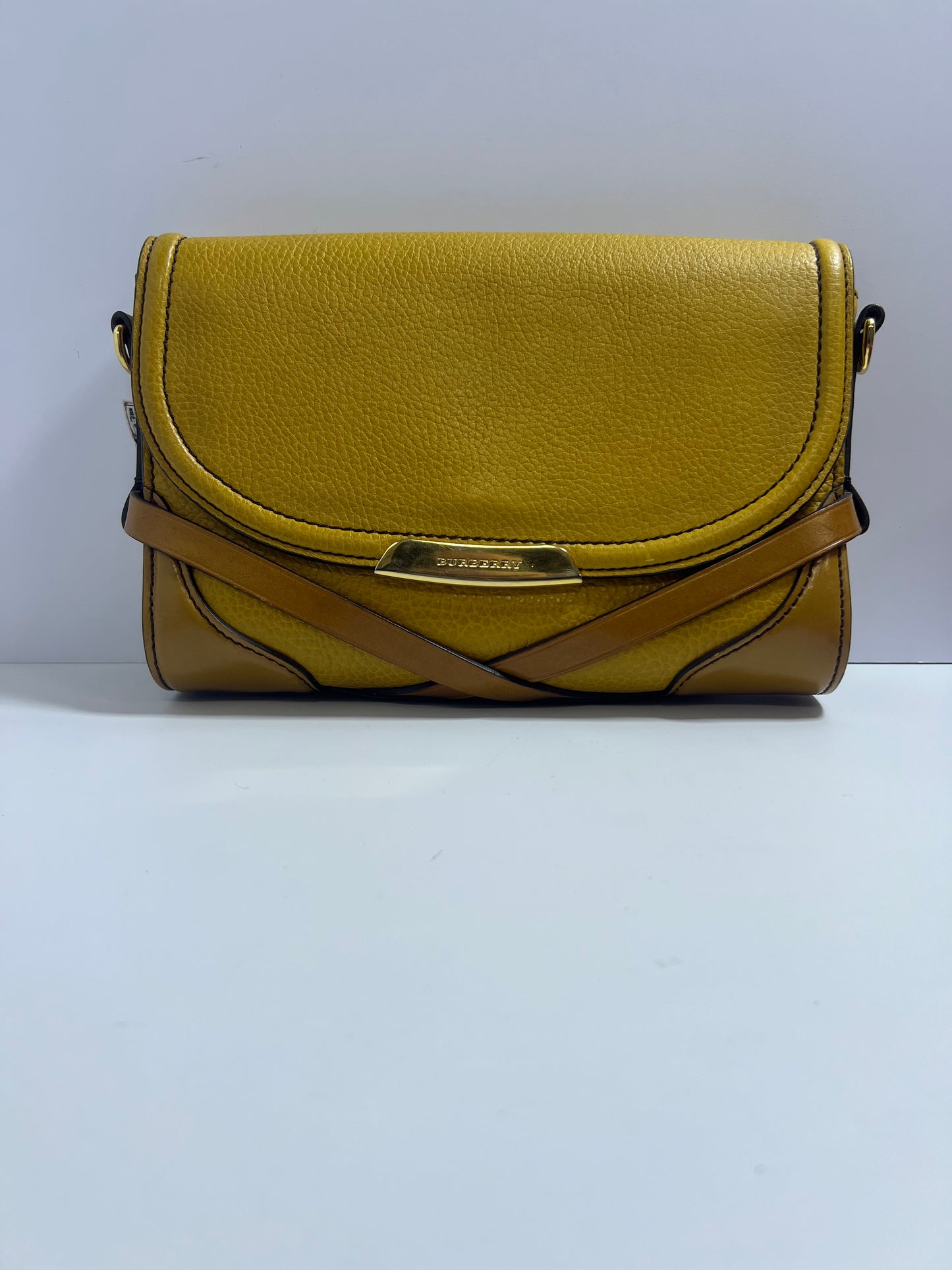 Burberry Mustard Yellow Leather Crossbody Bag