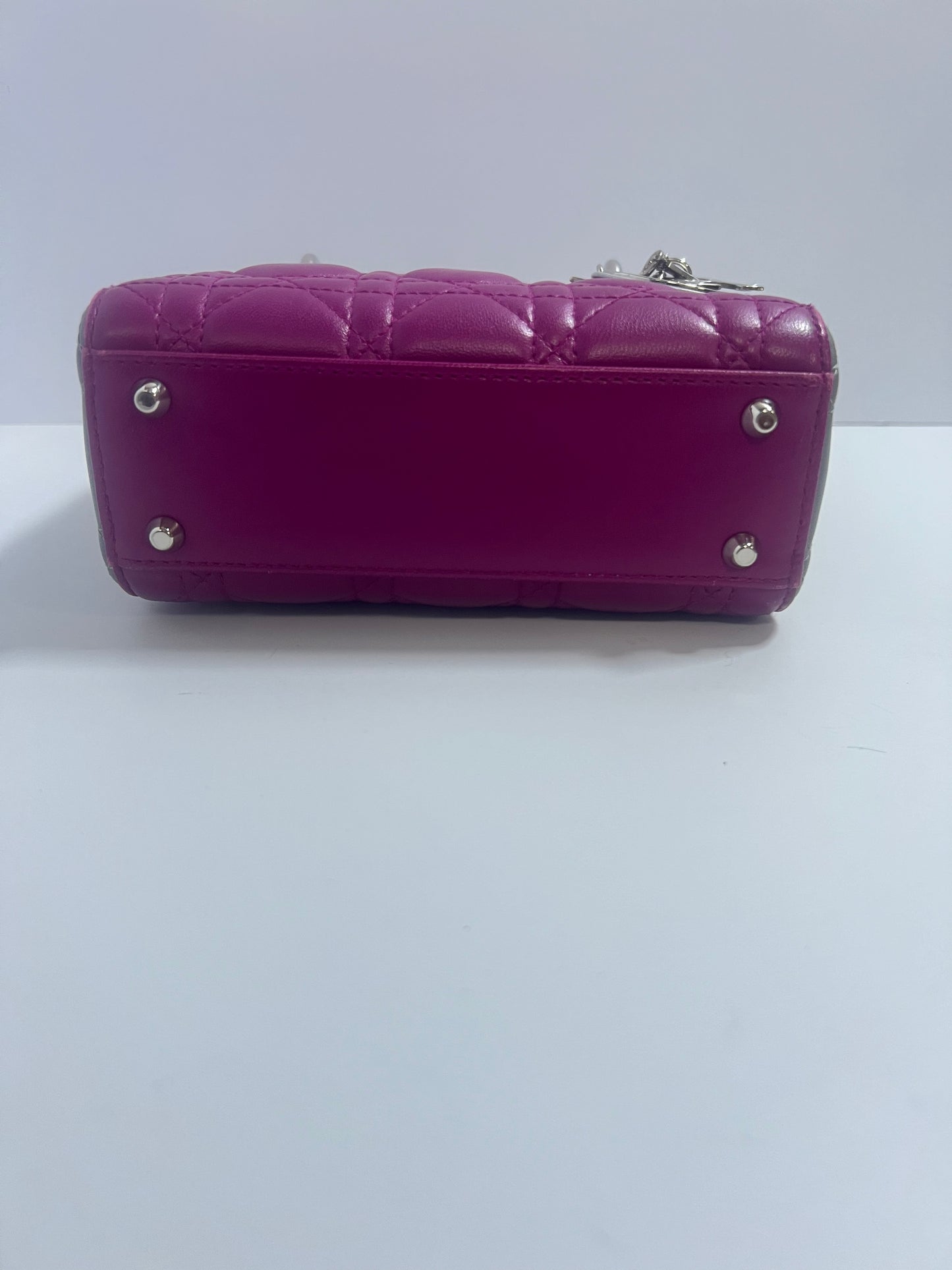 Christian Dior Mini Lady Dior Two-Tone Purple & Gray Quilted Leather Bag
