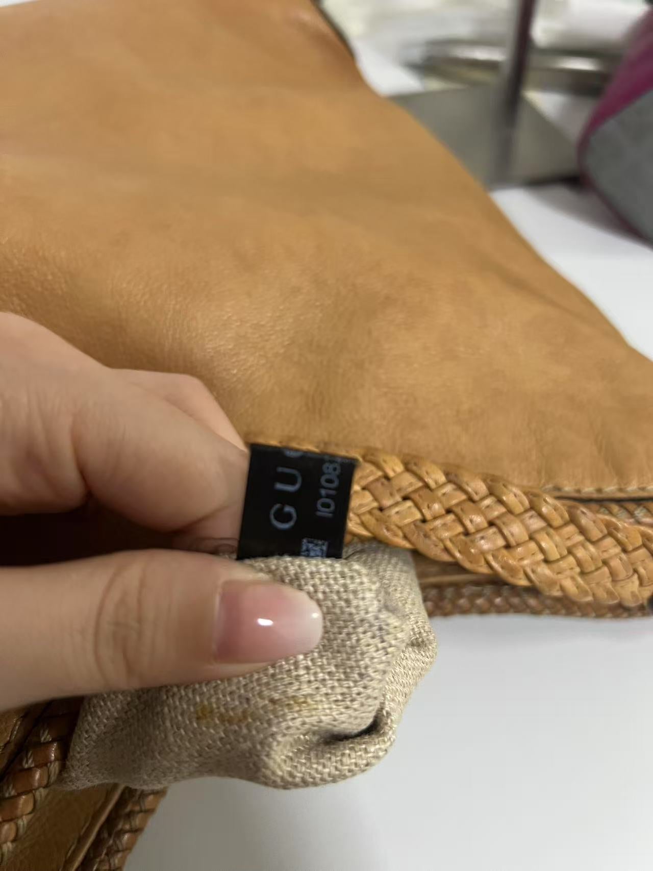 Gucci Tan Leather Braided Strap Hobo Bag
