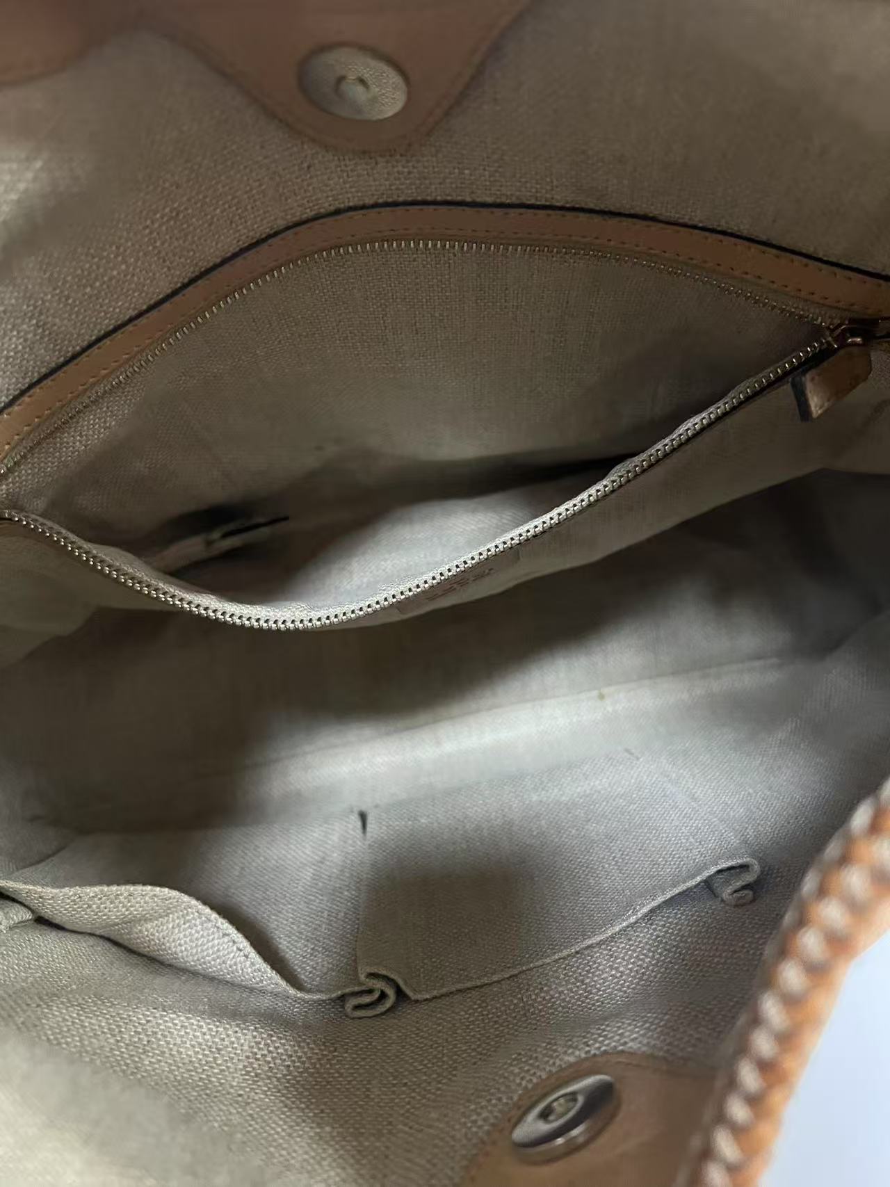 Gucci Tan Leather Braided Strap Hobo Bag