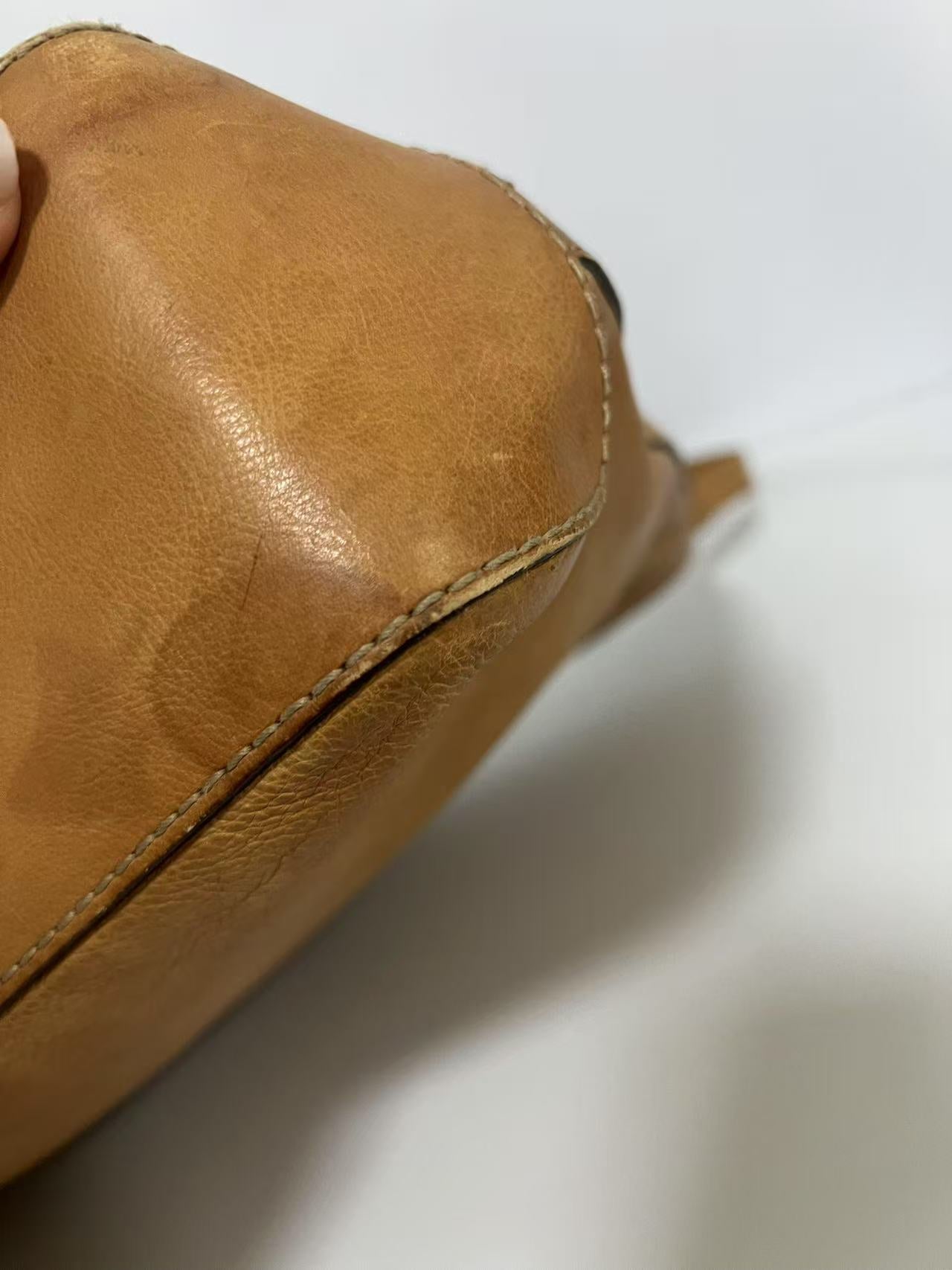 Gucci Tan Leather Braided Strap Hobo Bag