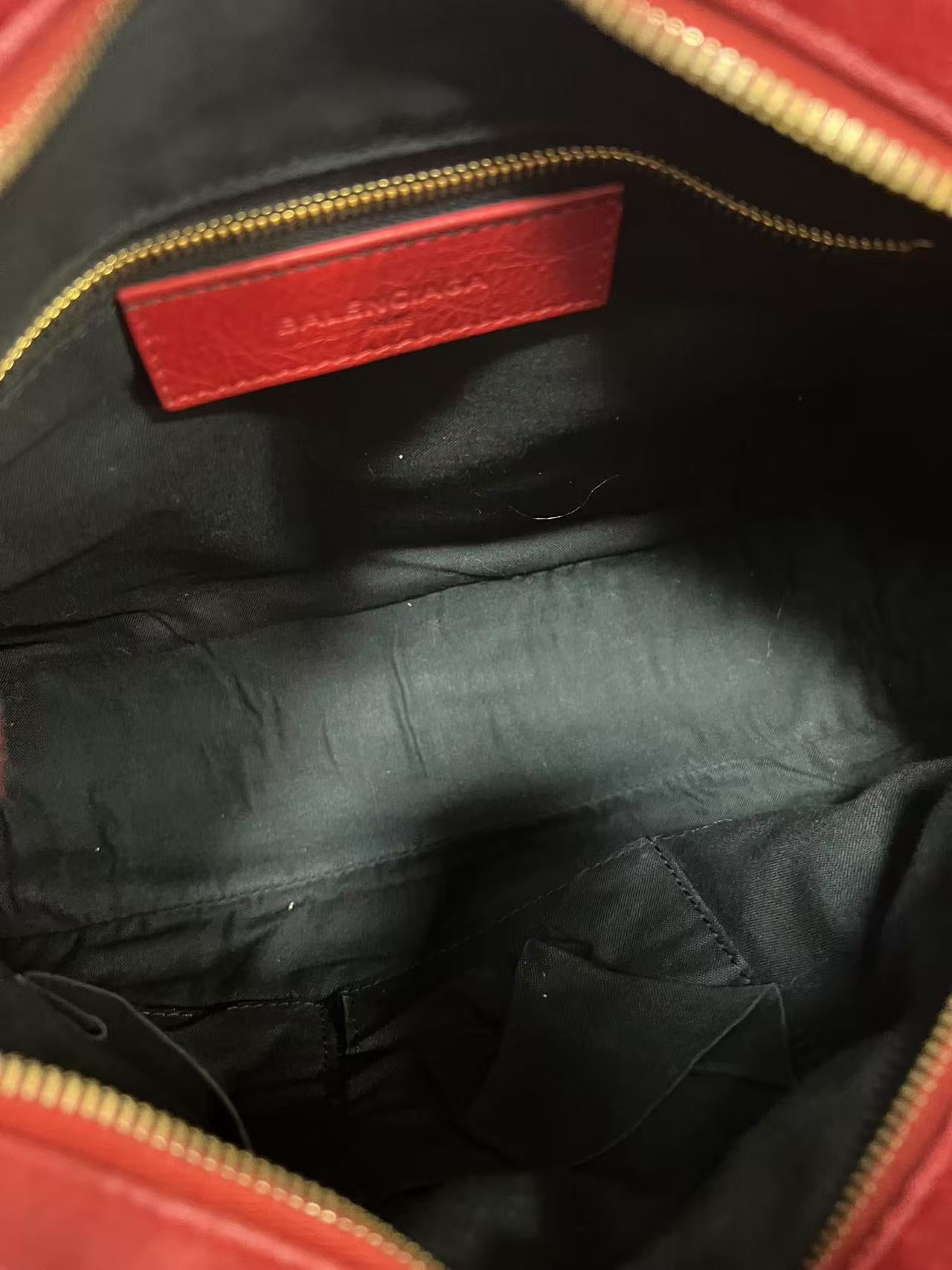 Balenciaga Red Leather Studded Motorcycle Bag